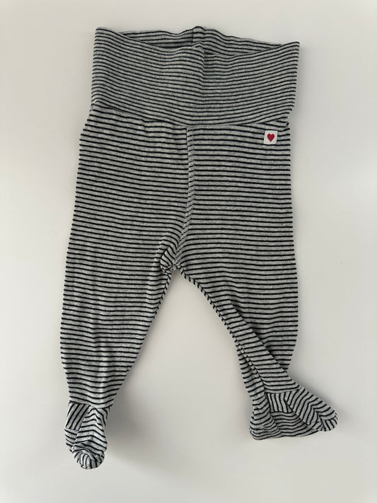 Baby Stramplerhose Gestreift Grau H&M Gr. 56