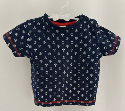 T-Shirt mit roten Details Gr. 74