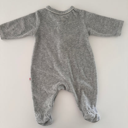 Baby Strampler mit Tiermotiven Grau – Gr. 62