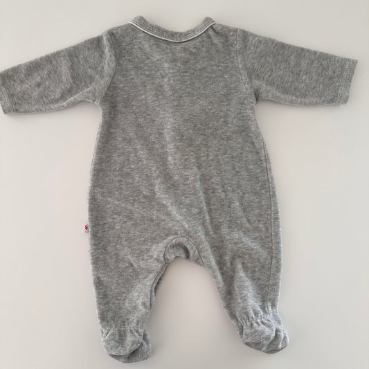 Baby Strampler mit Tiermotiven Grau – Gr. 62