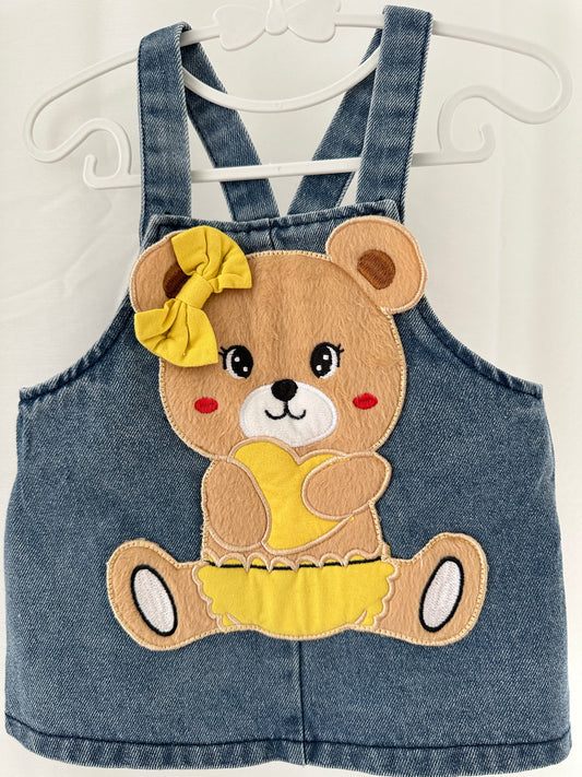 Jeans Latzhose mit Teddy