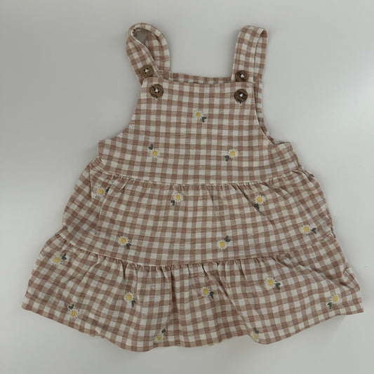 Baby Latzkleid Karo Blumen Gr. 62