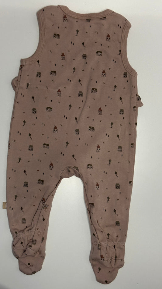 Baby Strampler altrosa mit Print Gr. 62/68