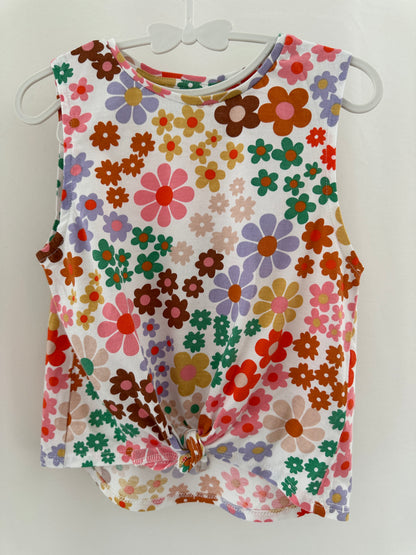 Top & Hose Set mit farbigen Blumen Gr. 98/104