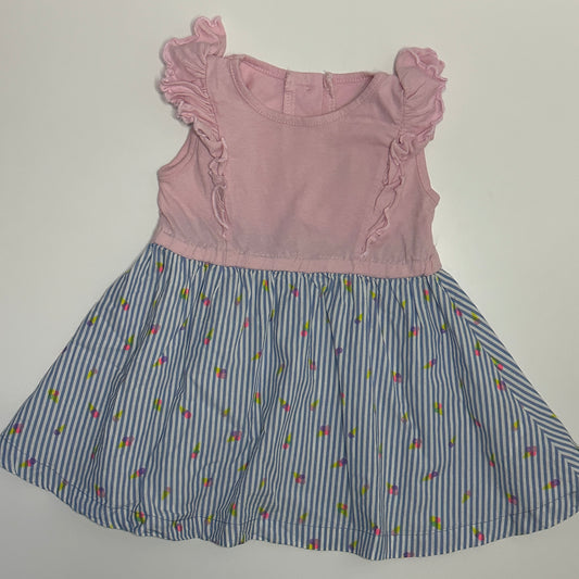 Baby Sommerkleid rosa gestreift Gr. 74