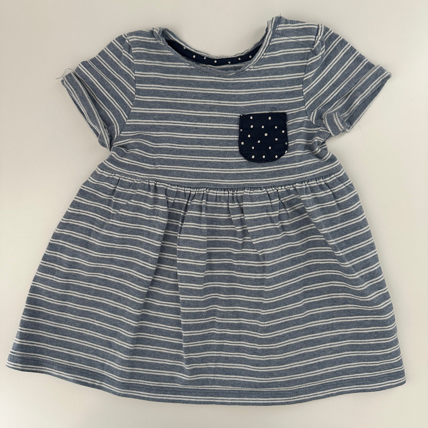 Baby Kleid Streifen Tasche Gr. 68