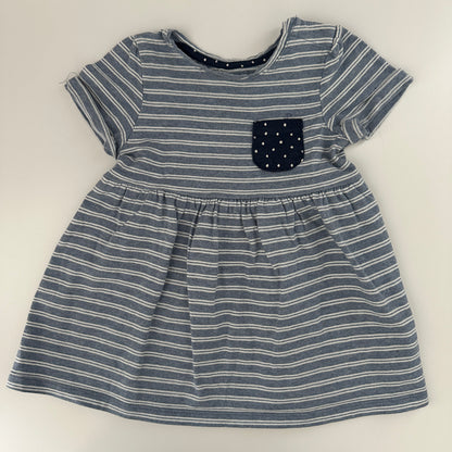Baby Kleid Streifen Tasche Gr. 68