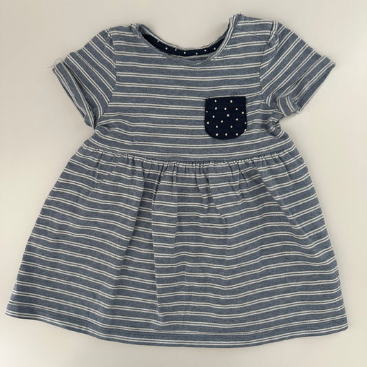 Baby Kleid Streifen Tasche Gr. 68