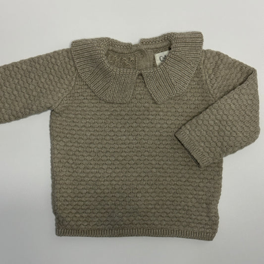 Baby Strickpullover beige mit Kragen Gr. 68