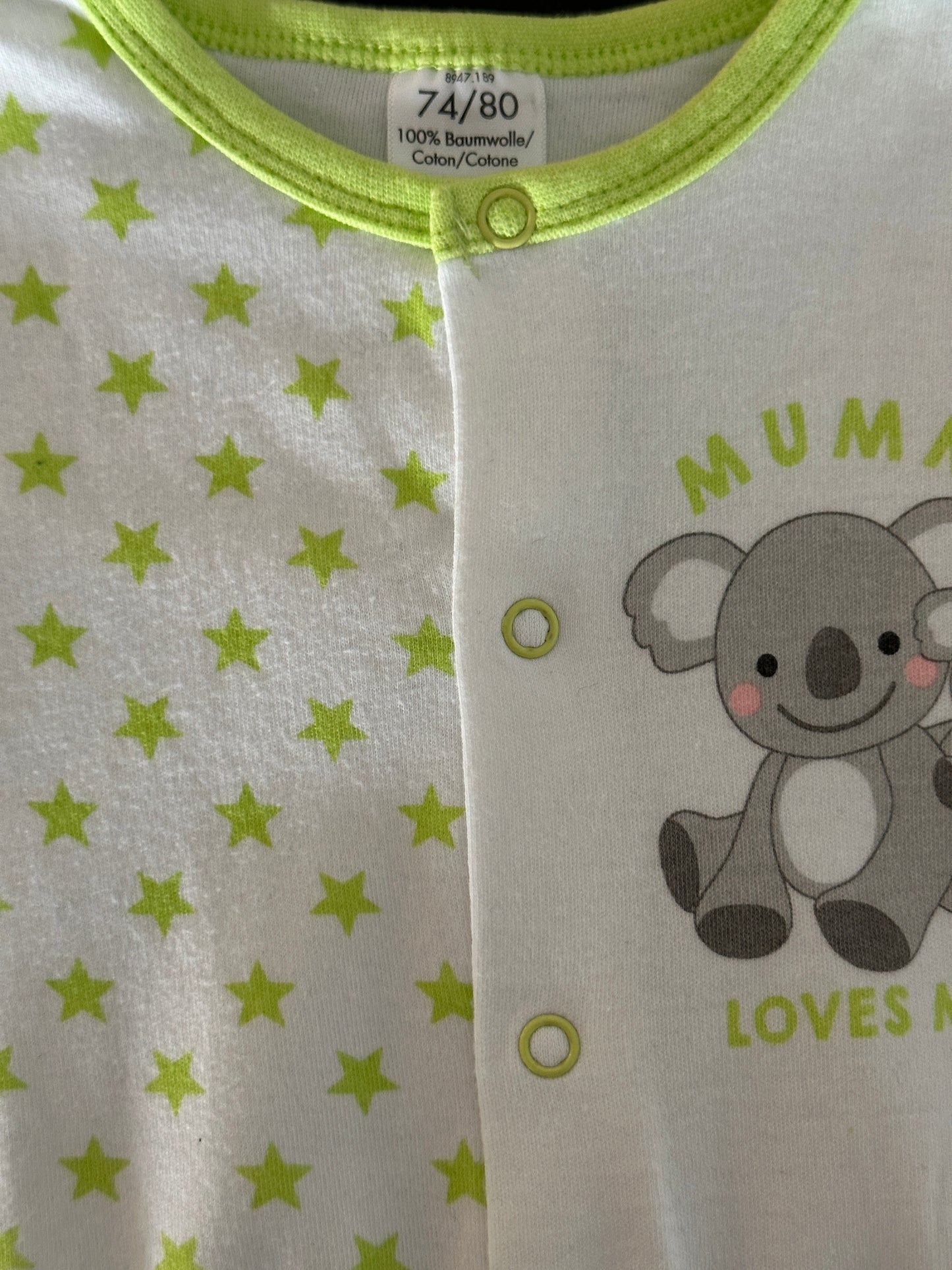Pyjama Kurzarm mit Koala Gr. 74/80