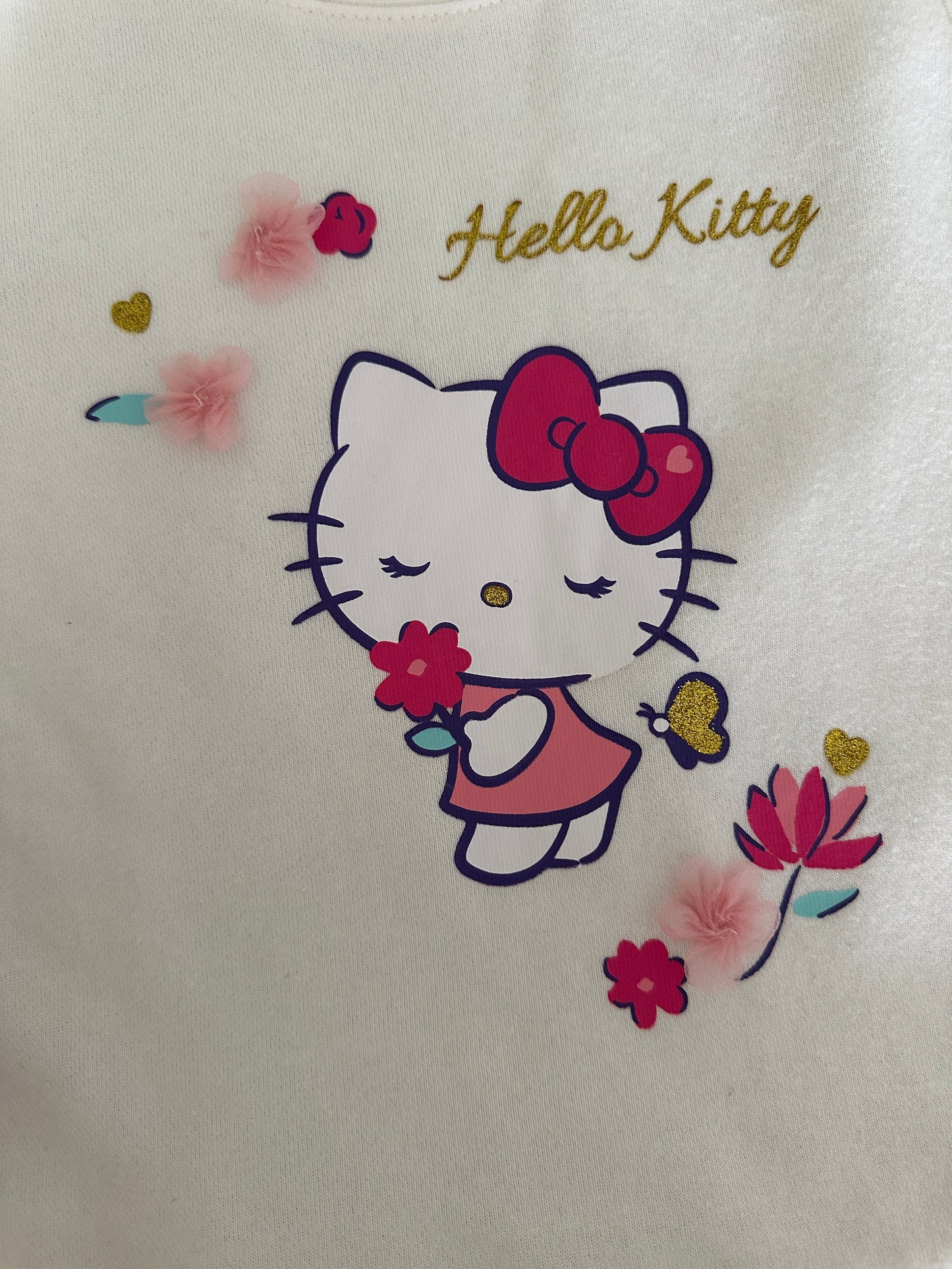 Kleid weiss/rosa Hello Kitty Gr. 110/116