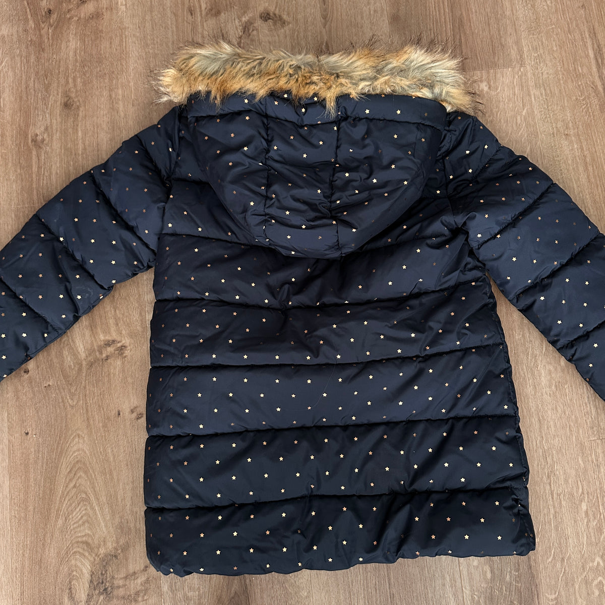 Mädchen Wintermantel mit goldenen Sternen Dunkelblau – Gr. 12 Jahre