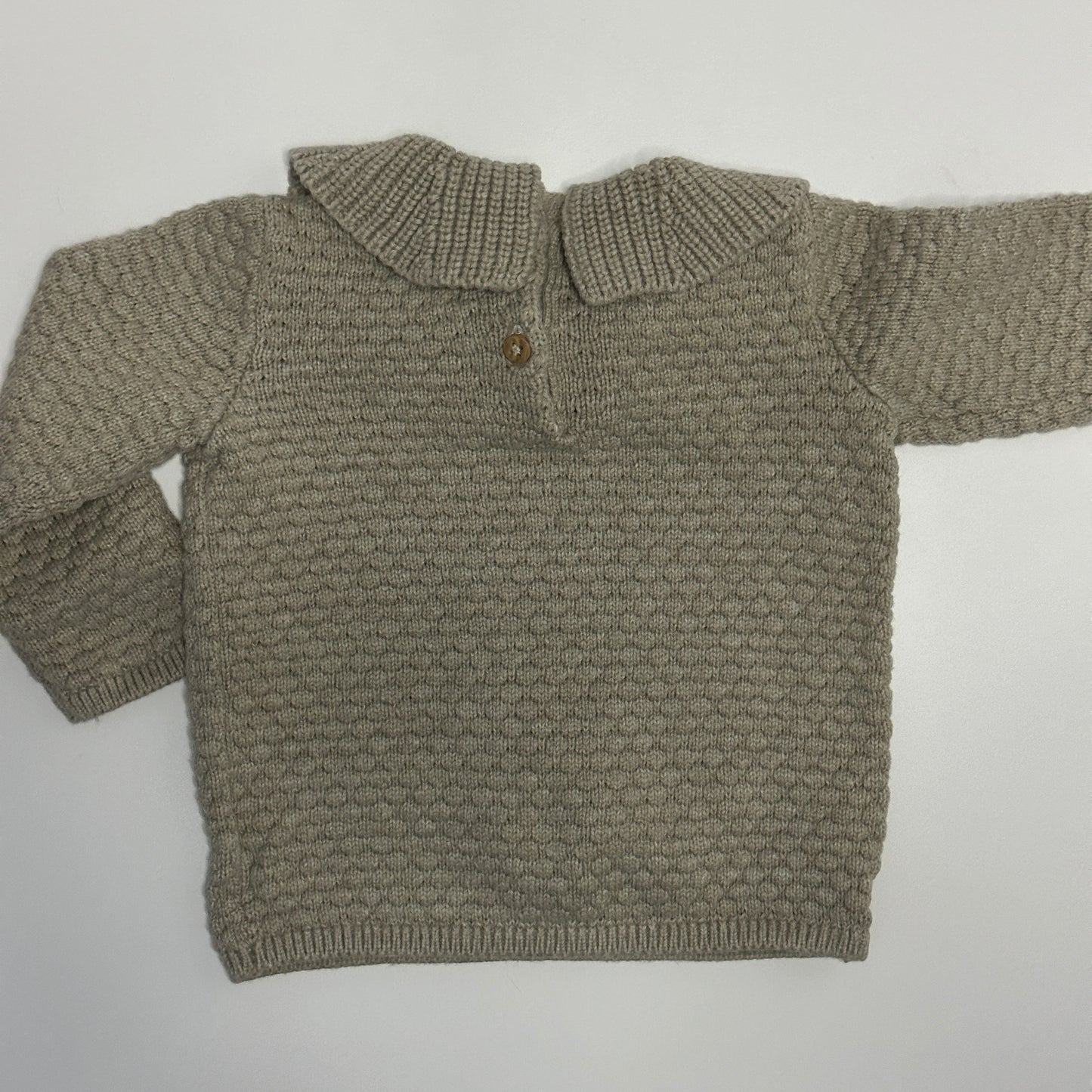 Baby Strickpullover beige mit Kragen Gr. 68