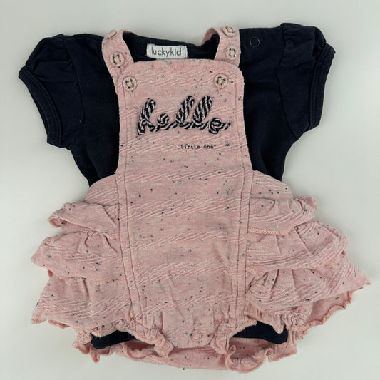 Baby Latzkleid Set Hello Rosa Gr. 62