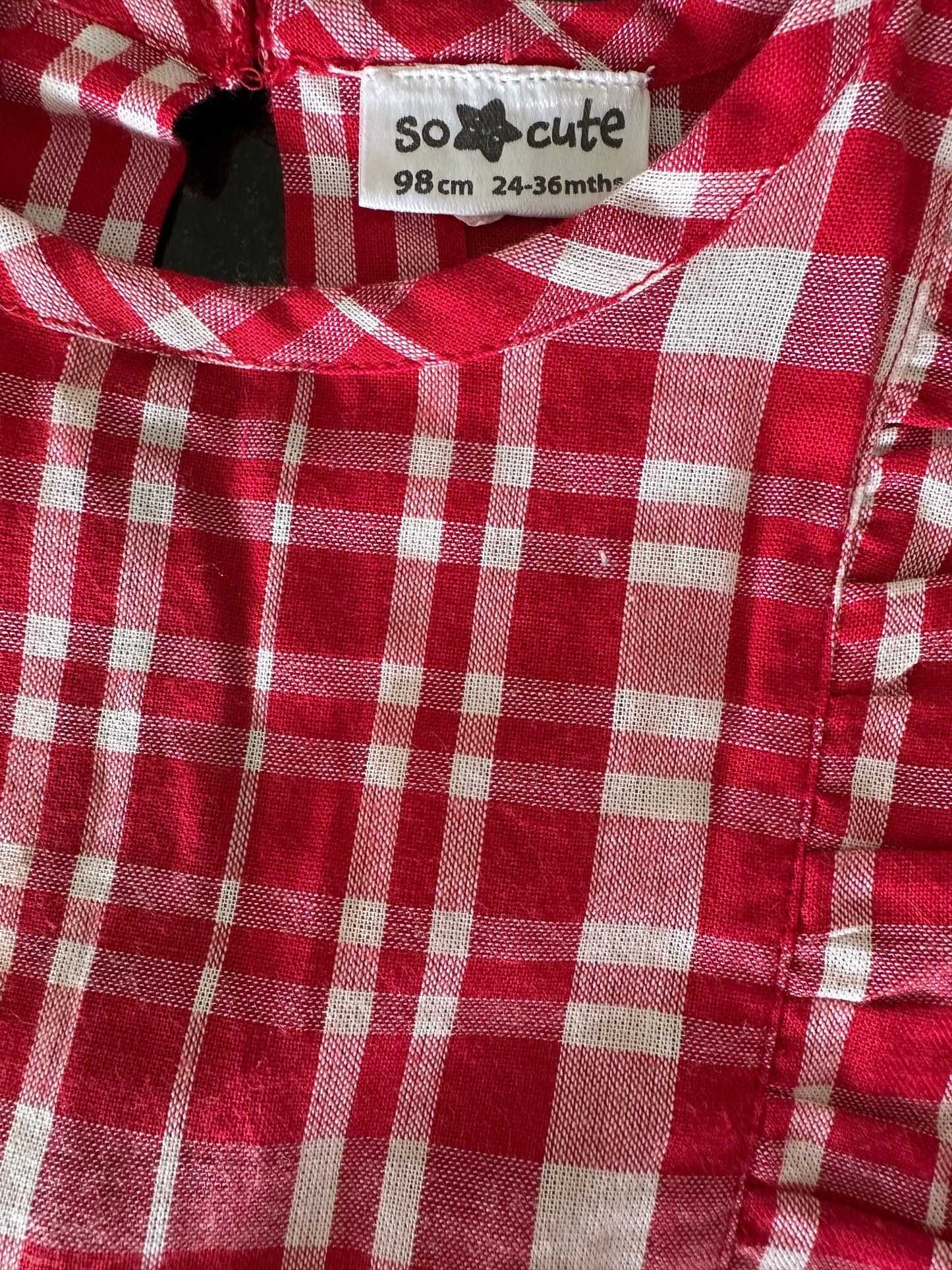 Kleid rot-weiss kariert