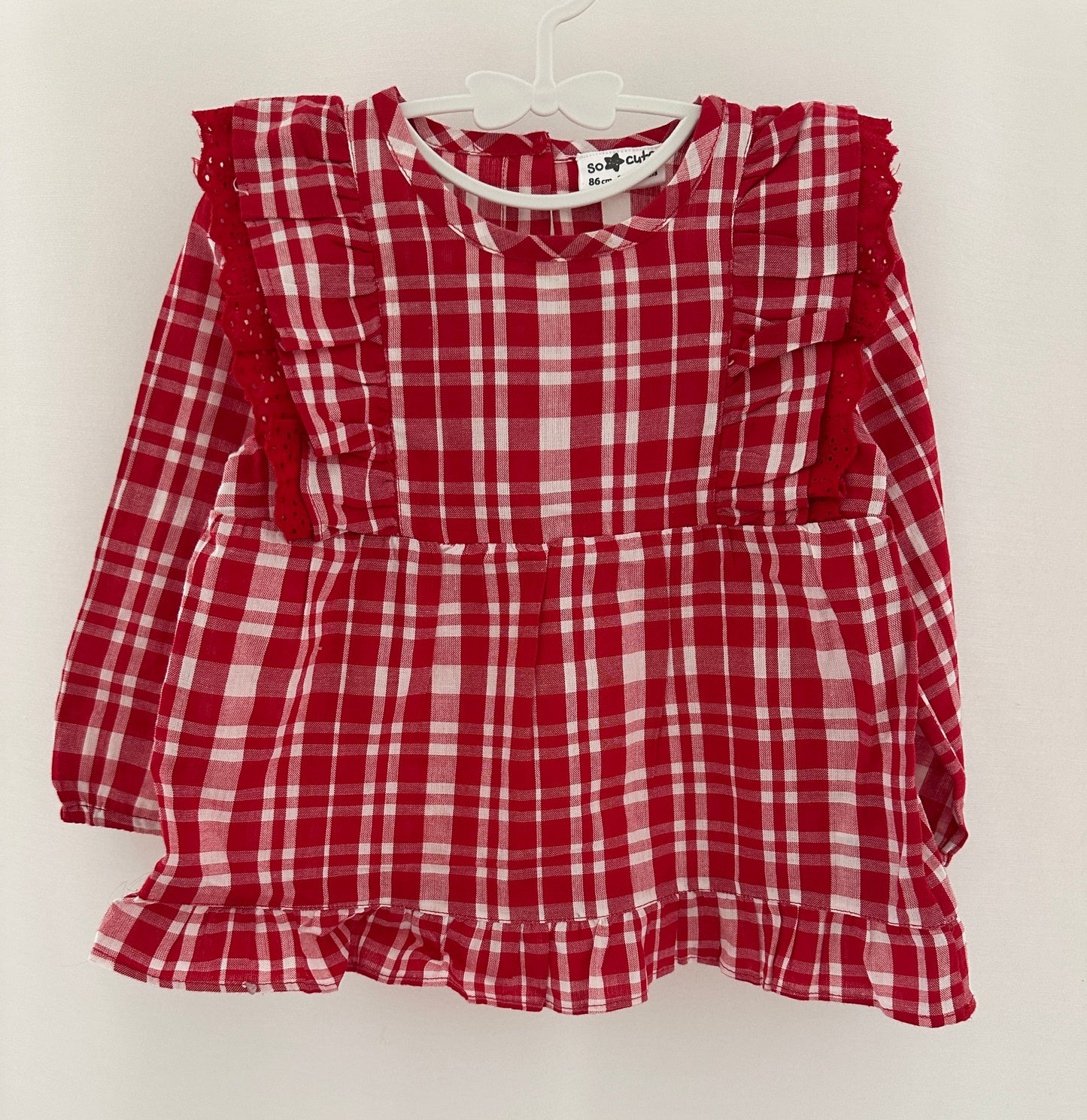 Kleid rot-weiss kariert