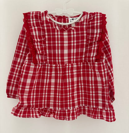 Kleid rot-weiss kariert