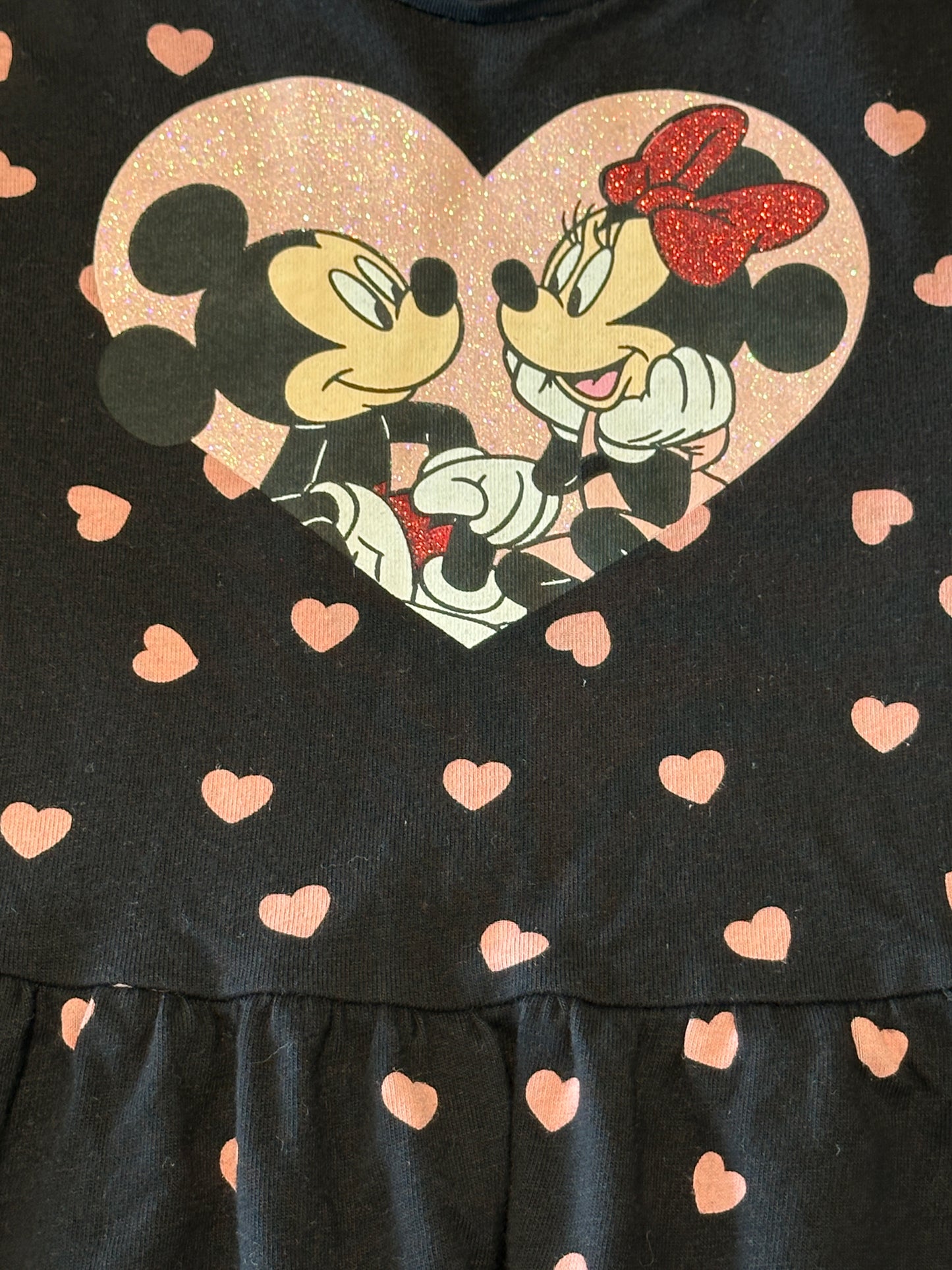 Kleid Mickey & Minnie mit rosa Herzen Gr. 98