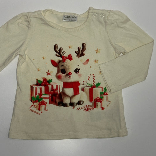 Baby Langarmshirt Rentier Weihnachten Gr. 80