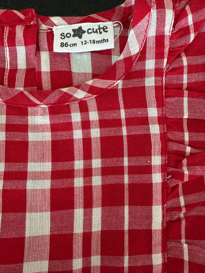 Kleid rot-weiss kariert