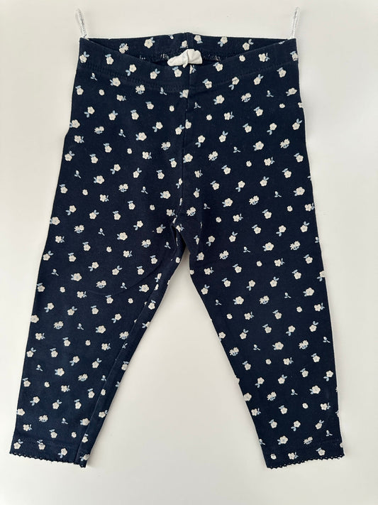 Baby Leggings Blumen Dunkelblau C&A Gr. 86