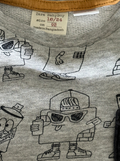 Pullover mit Robotern Gr. 92