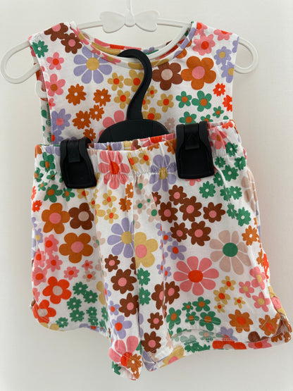Top & Hose Set mit farbigen Blumen Gr. 98/104