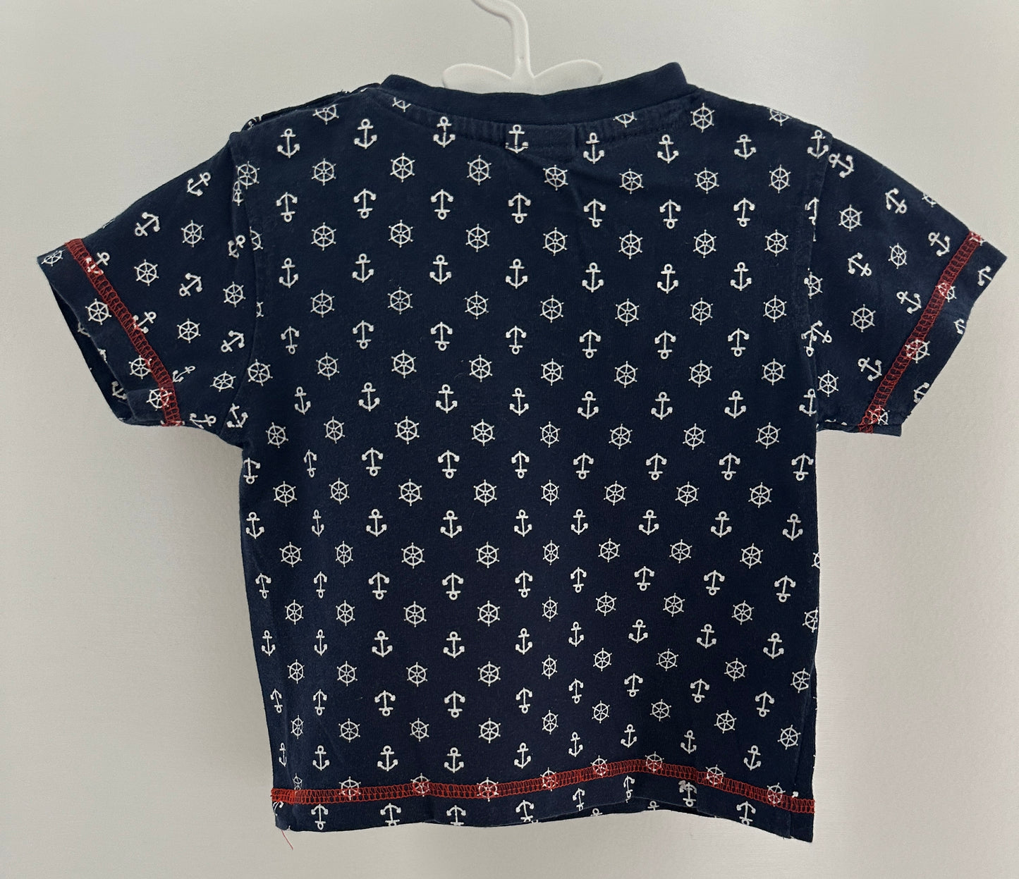 T-Shirt mit roten Details Gr. 74