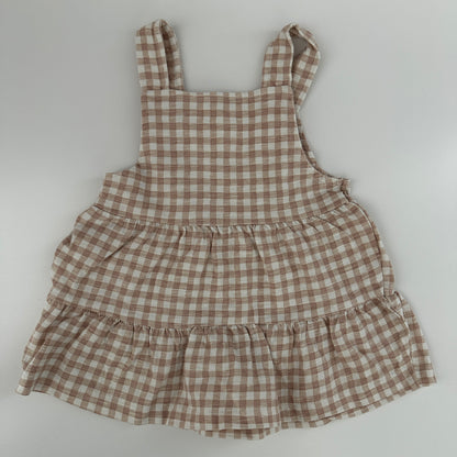 Baby Latzkleid Karo Blumen Gr. 62