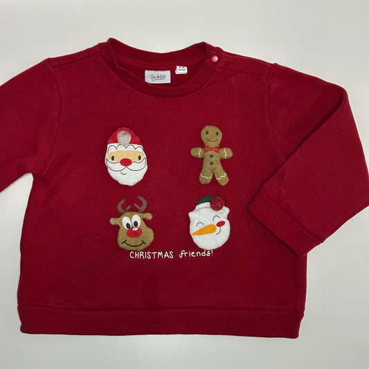 Baby Weihnachtspullover rot Gr. 80