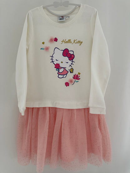 Kleid weiss/rosa Hello Kitty Gr. 110/116