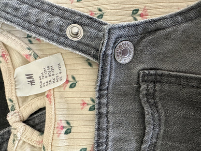 Latzhosen-Kleid mit Pullover Set Gr. 80