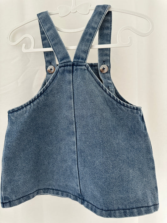 Jeans Latzhose mit Teddy