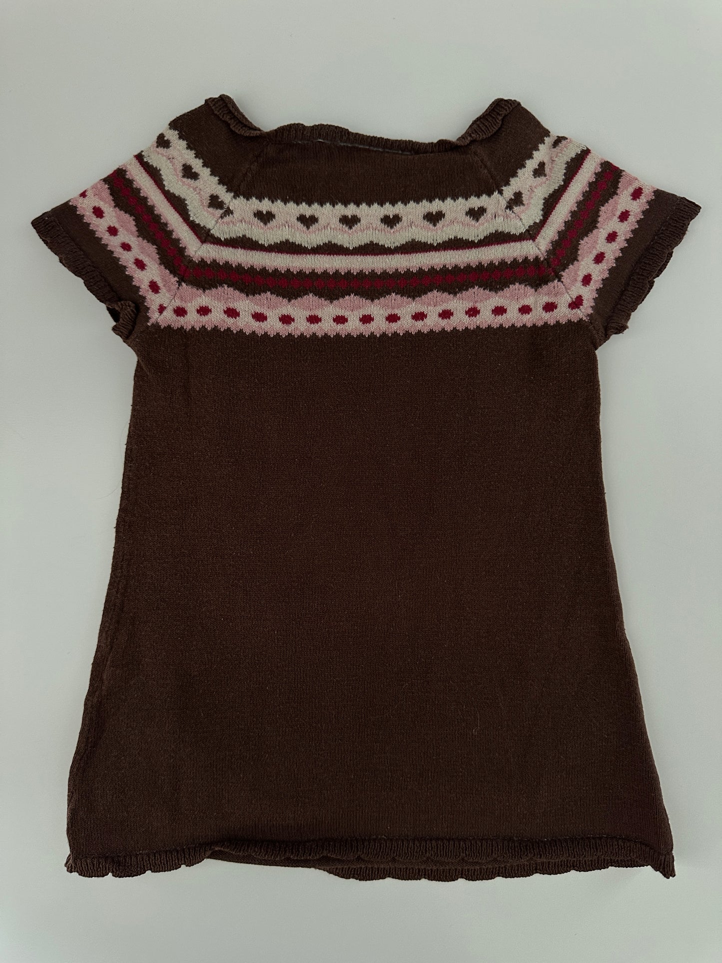Strickkleid Herzmuster Braun Gr. 68