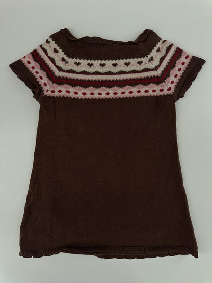 Strickkleid Herzmuster Braun Gr. 68