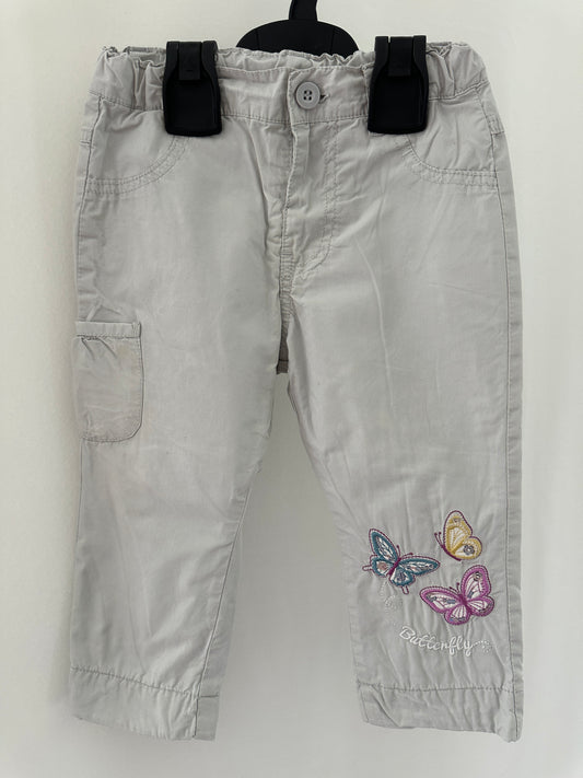 Hose lang (gefüttert) mit Schmetterlingen Gr. 86