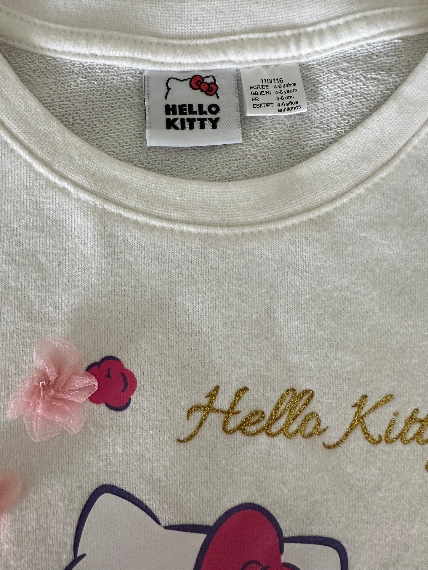 Kleid weiss/rosa Hello Kitty Gr. 110/116