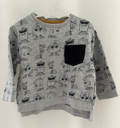 Pullover mit Robotern Gr. 92