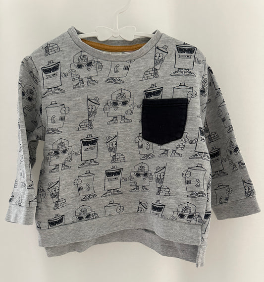 Pullover mit Robotern Gr. 92