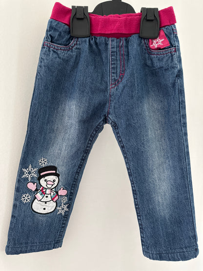 Hose lang (gefüttert) mit Schneemann Gr. 86