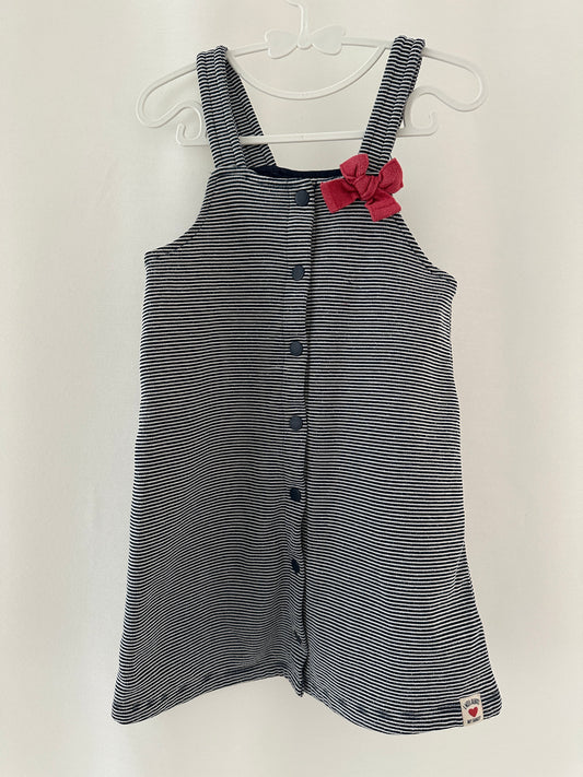 Kleid mit Träger und roter Schlaufe Gr. 98