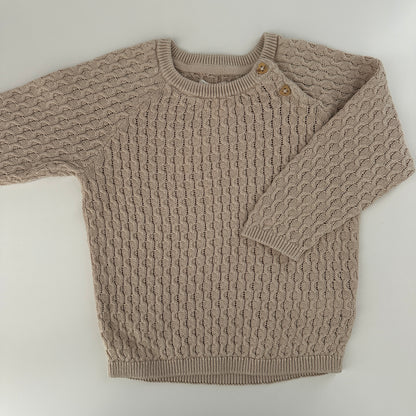 Baby Strickpullover Beige Strukturmuster C&A Gr. 80