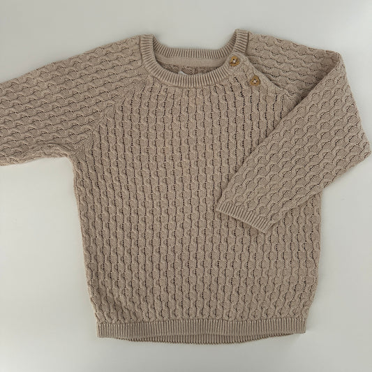 Baby Strickpullover Beige Strukturmuster C&A Gr. 80
