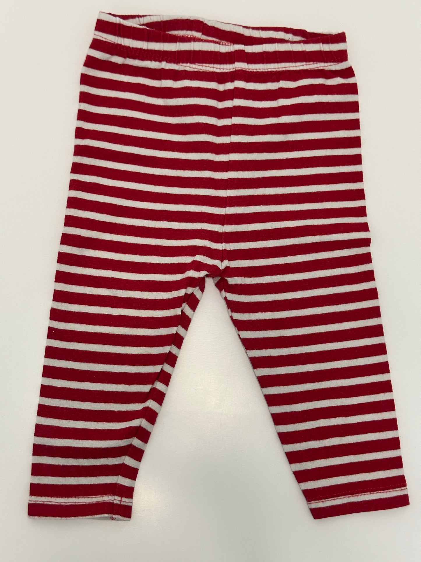 Baby Leggings Rot-Weiss Gestreift Gr. 68