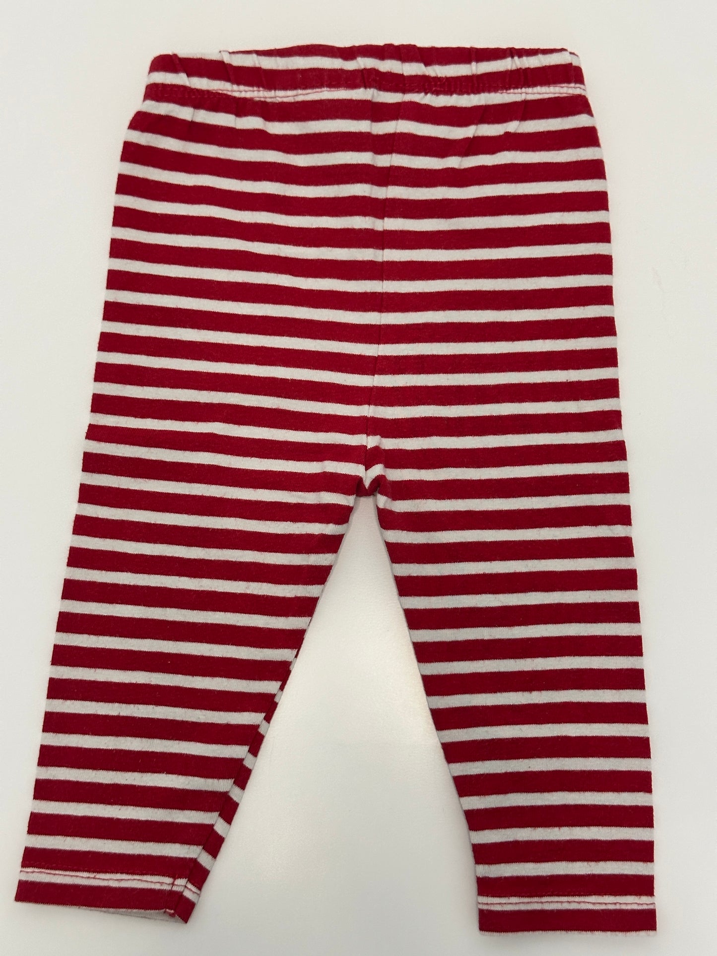 Baby Leggings Rot-Weiss Gestreift Gr. 68