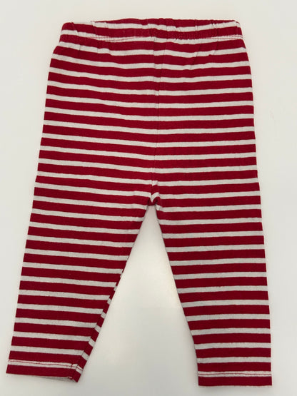 Baby Leggings Rot-Weiss Gestreift Gr. 68