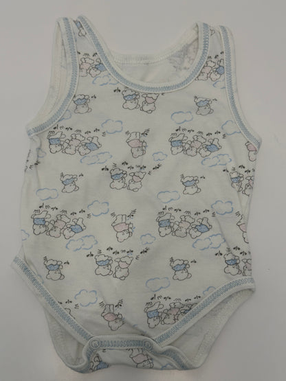 Ärmelloser Babybody mit Wolken- & Bärenmotiv Gr. 68
