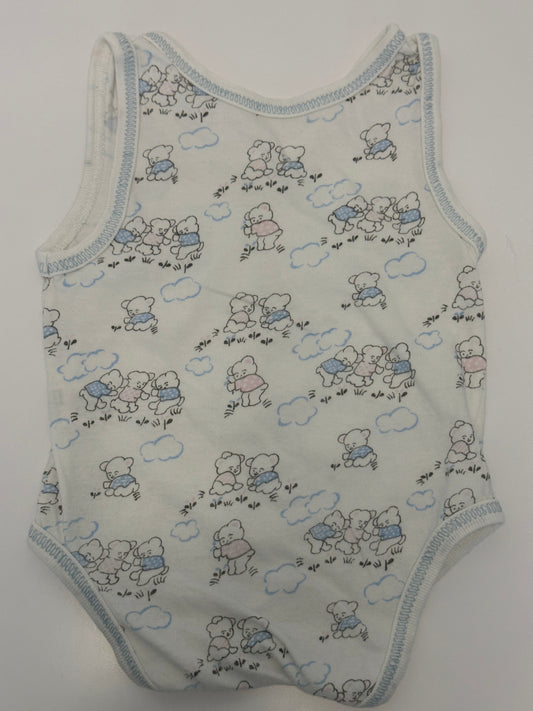 Ärmelloser Babybody mit Wolken- & Bärenmotiv Gr. 68