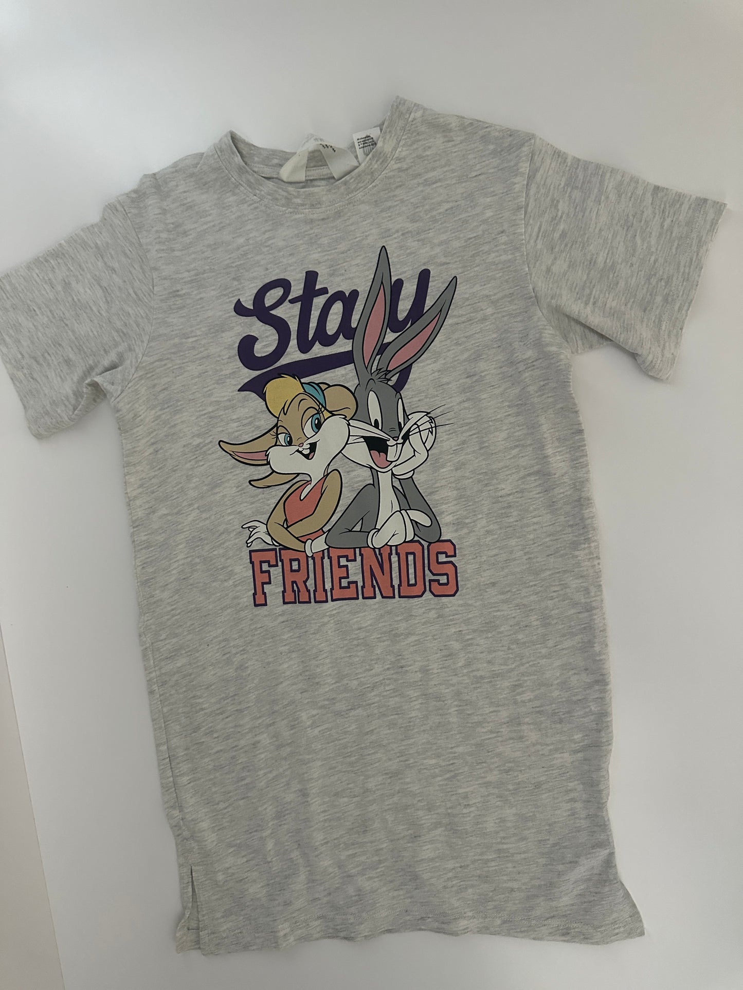 Mädchen T-Shirt Grau Gr. 134/140 – Bugs Bunny & Lola Bunny Print