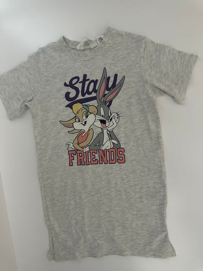 Mädchen T-Shirt Grau Gr. 134/140 – Bugs Bunny & Lola Bunny Print